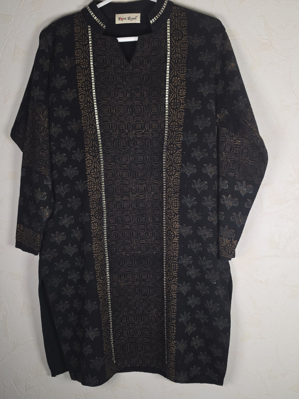 Womens Tunic Sweater Floral & Beaded Size Large